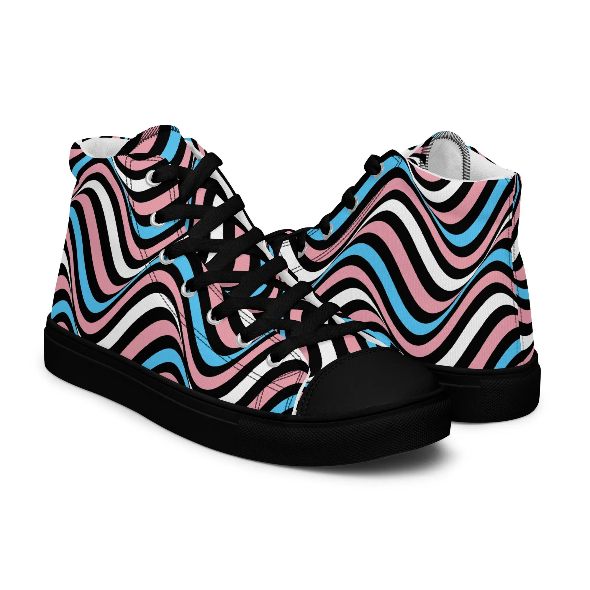 Transgender Trans Wavey Women’s High Top Canvas Athletic Shoes