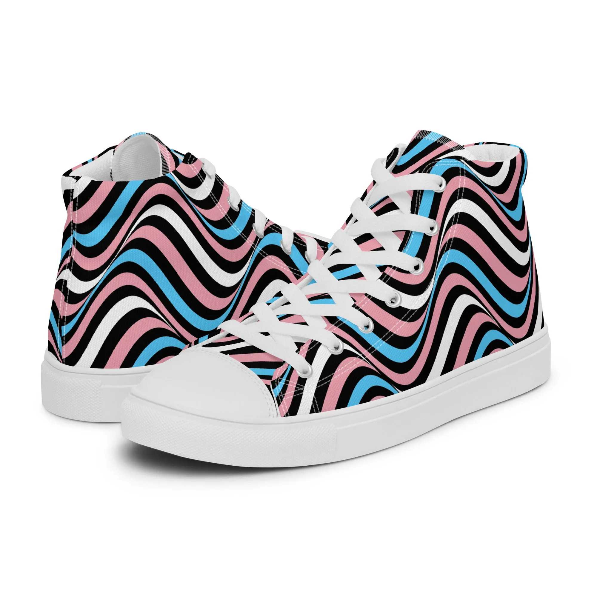 Transgender Trans Wavey Women’s High Top Canvas Athletic Shoes