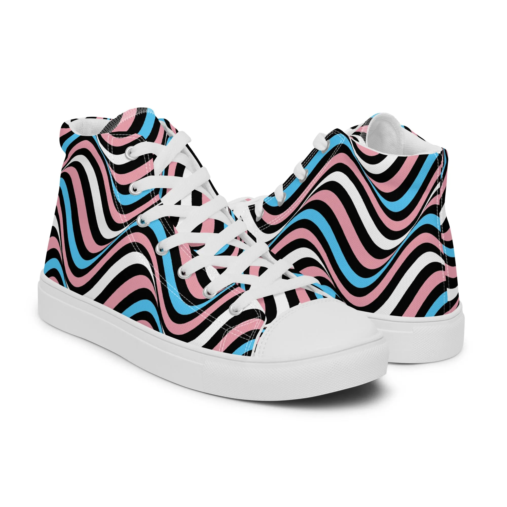 Transgender Trans Wavey Women’s High Top Canvas Athletic Shoes