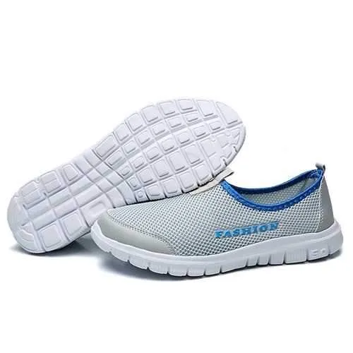 US Size 6.5-11 Men Breathable Mesh Slip On Casual Sneakers