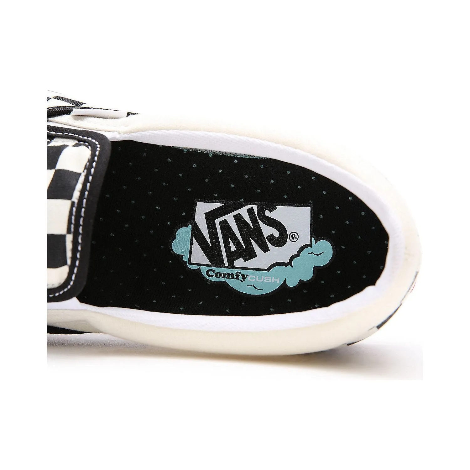 Vans Classic Slip-on Comfycush™ Checkerboard Shoe in Black Off White