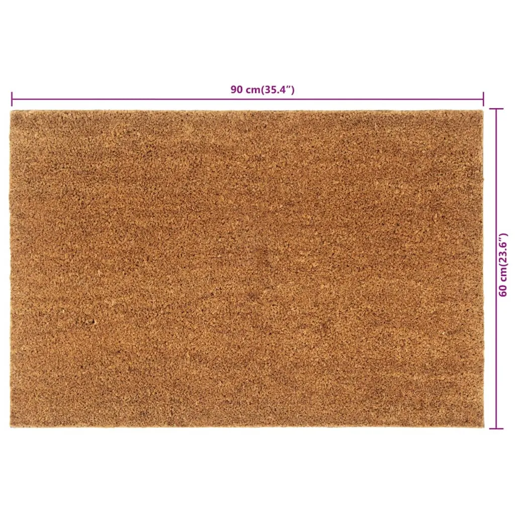 vidaXL Door Mat Natural 60x90 cm Tufted Coir