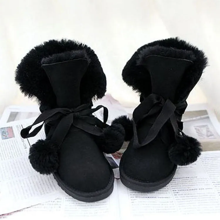 Warm Fur Cute Suede Winter Shoes