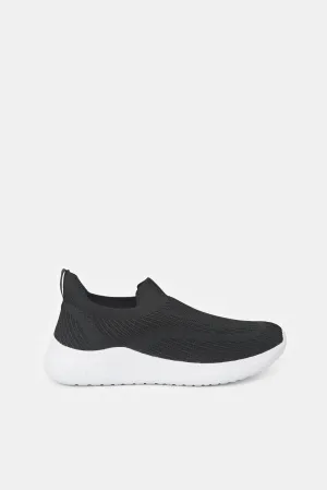 Women Black Slip On Trainers