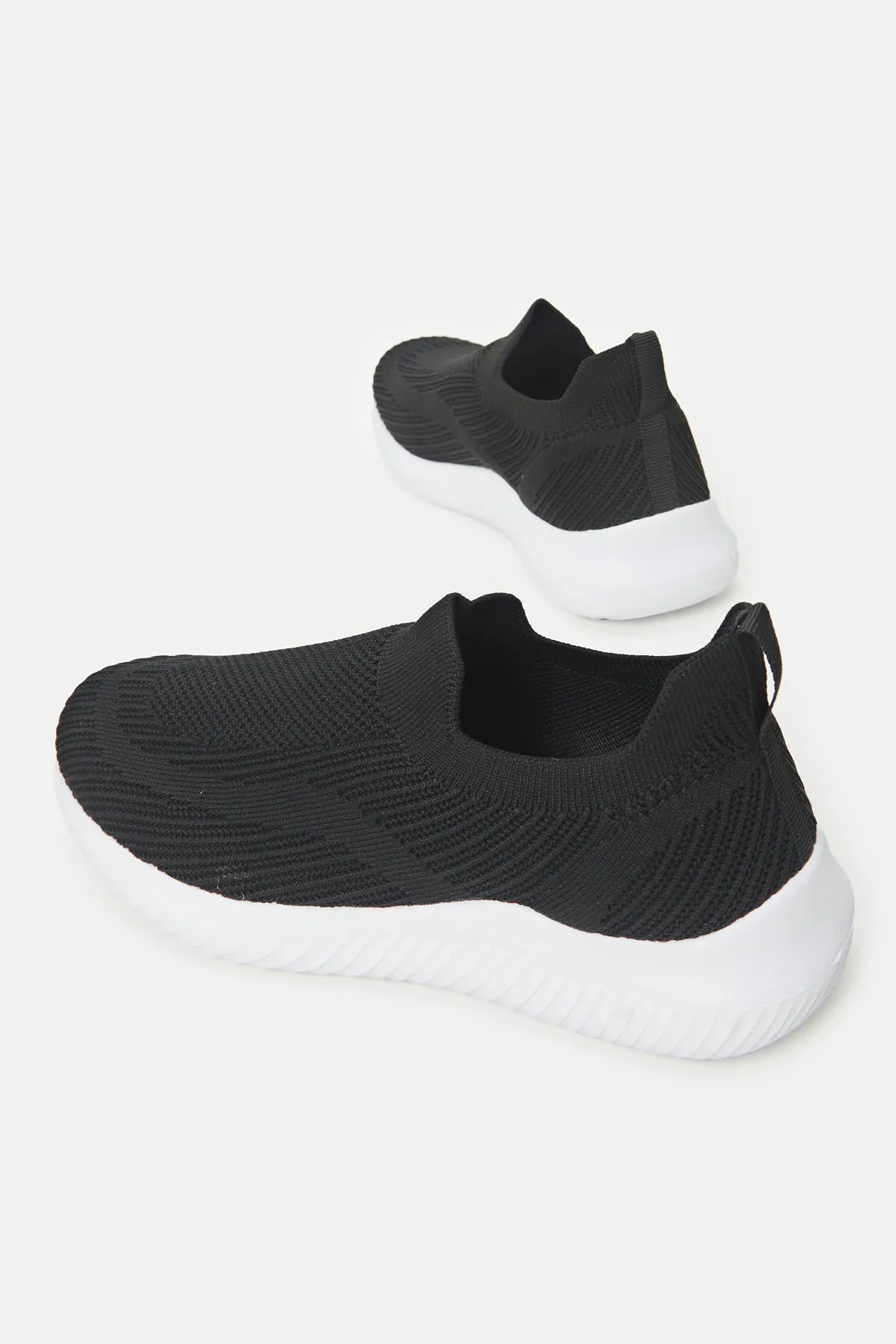 Women Black Slip On Trainers