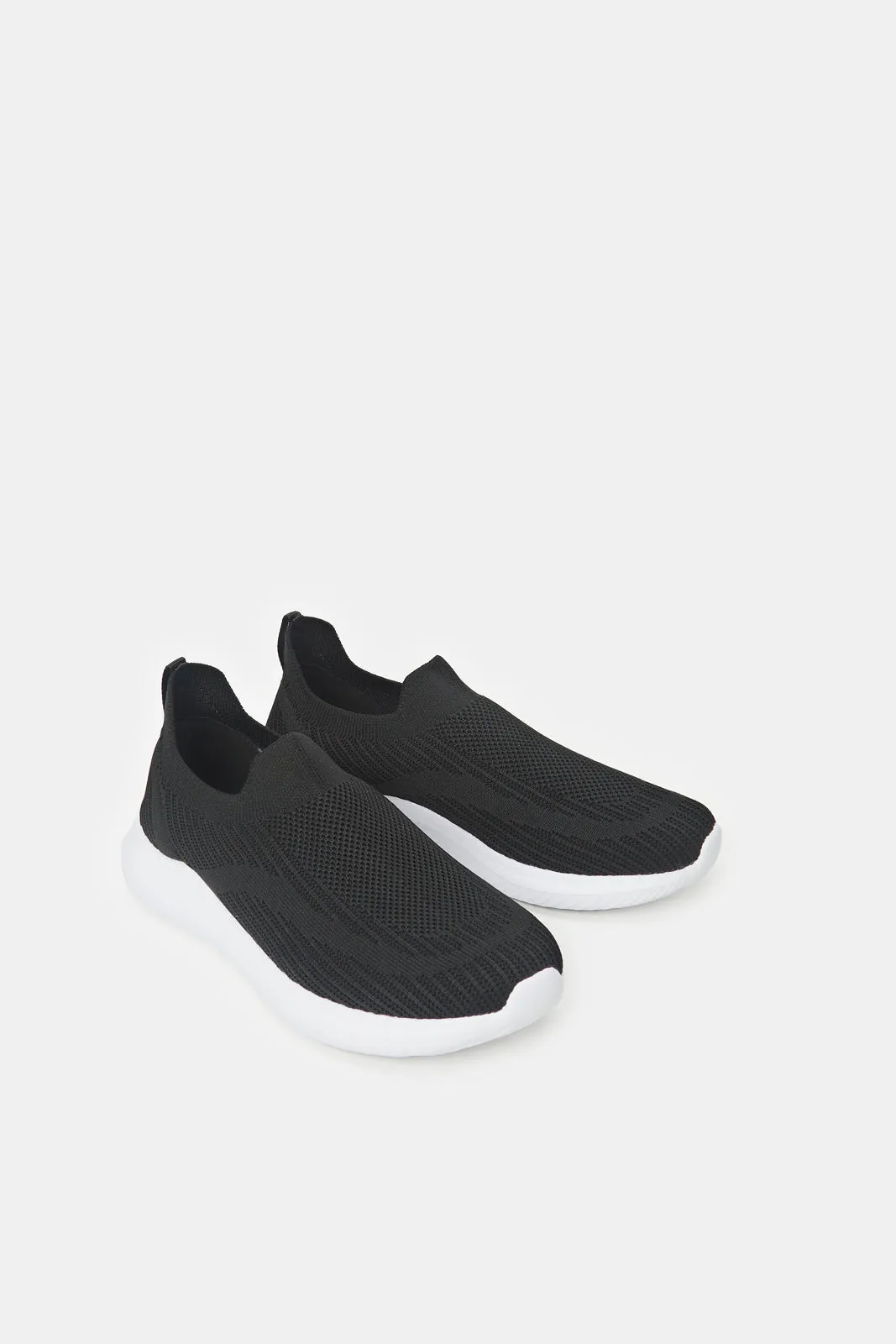 Women Black Slip On Trainers