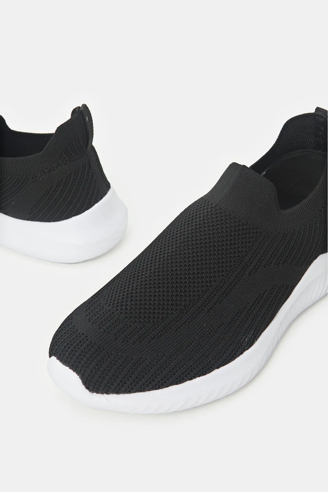 Women Black Slip On Trainers