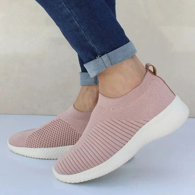 Women Shoes Knitting Sock Sneakers Women Spring Summer Slip On Flat Shoes