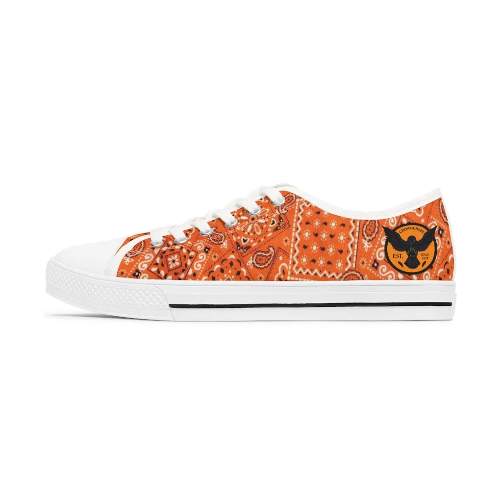 Women's Crowgodshi Orange Colors Low Top Sneakers