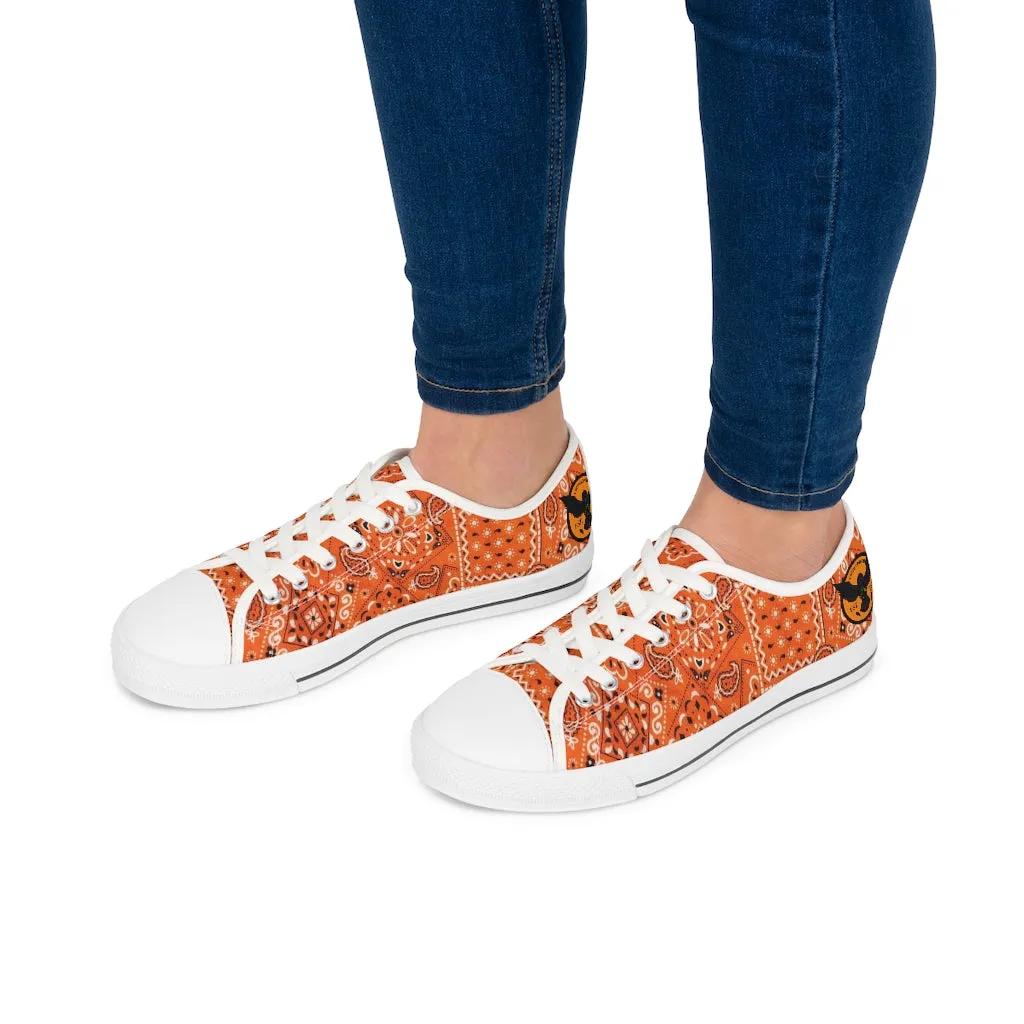 Women's Crowgodshi Orange Colors Low Top Sneakers