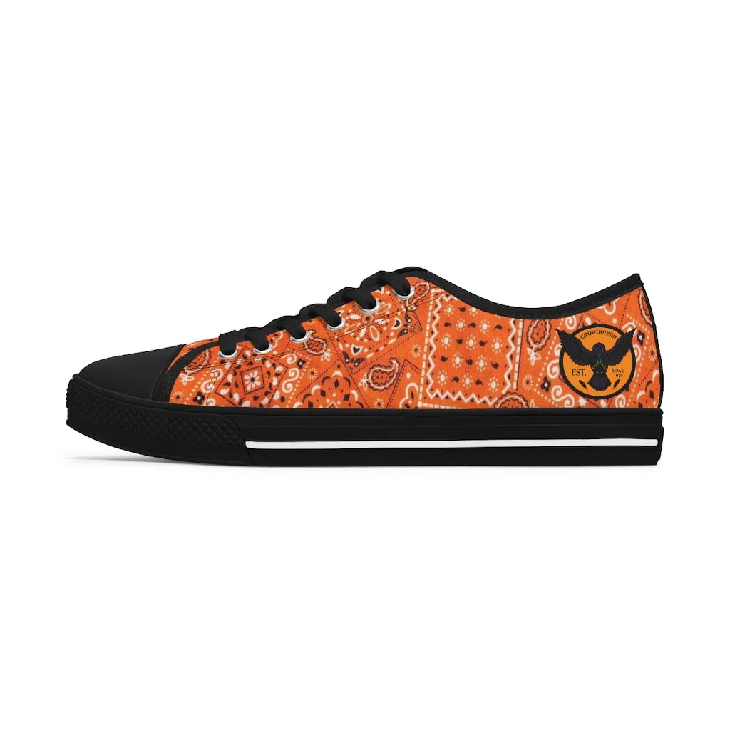 Women's Crowgodshi Orange Colors Low Top Sneakers