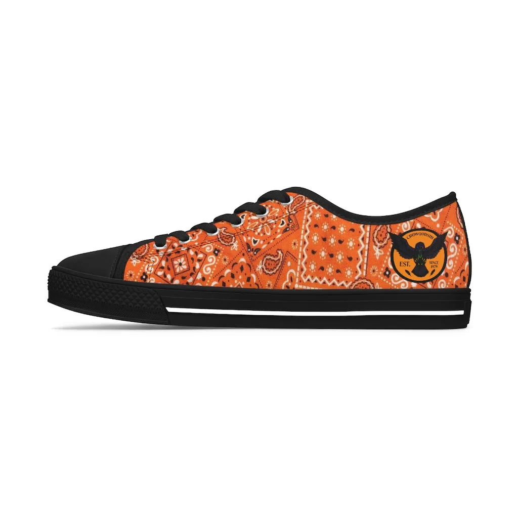 Women's Crowgodshi Orange Colors Low Top Sneakers