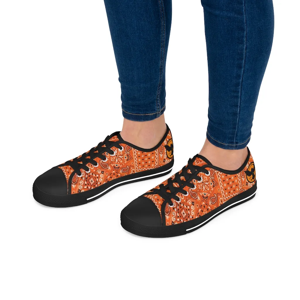 Women's Crowgodshi Orange Colors Low Top Sneakers