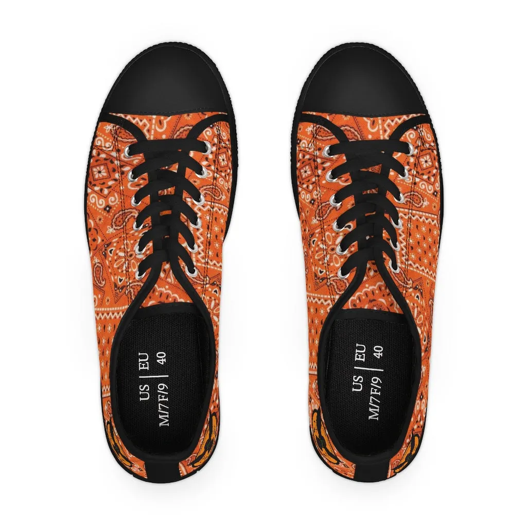 Women's Crowgodshi Orange Colors Low Top Sneakers