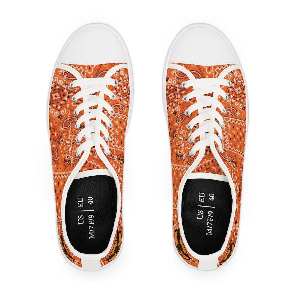 Women's Crowgodshi Orange Colors Low Top Sneakers