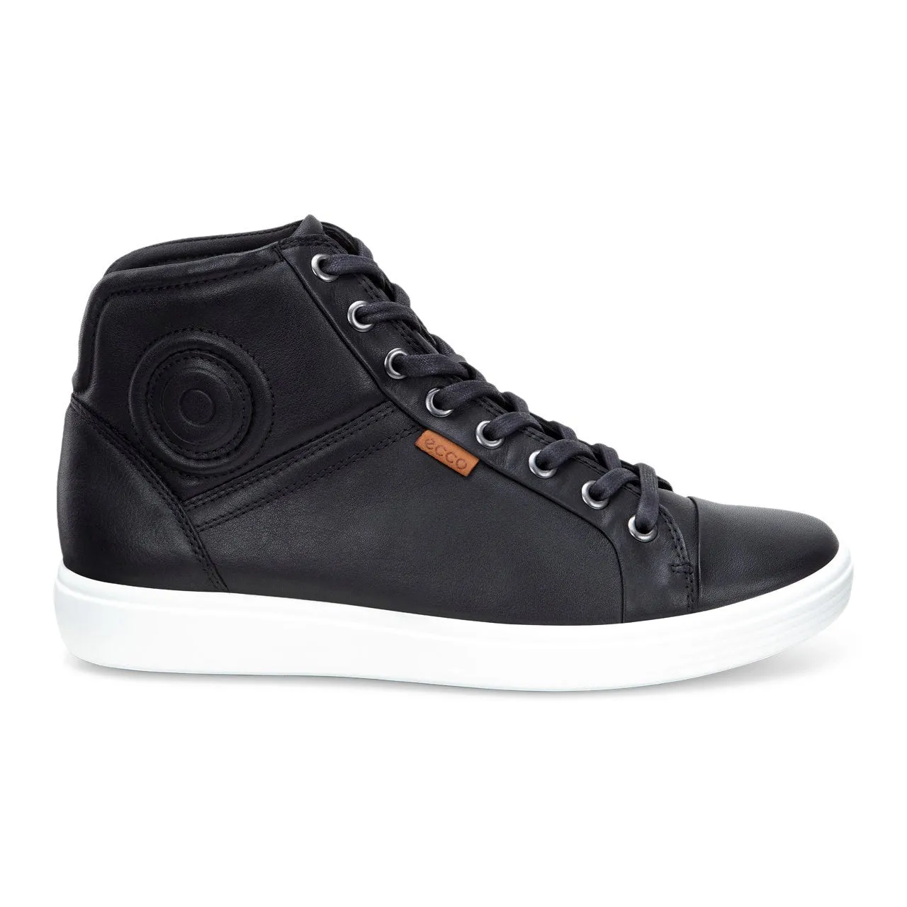 Women's Ecco Soft 7 High-Top Sneaker Color: Black