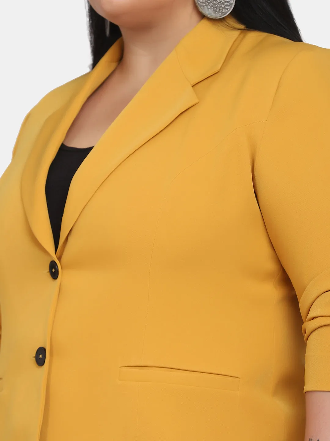 Women’s Formal Pant Suit For Work- Mustard Yellow