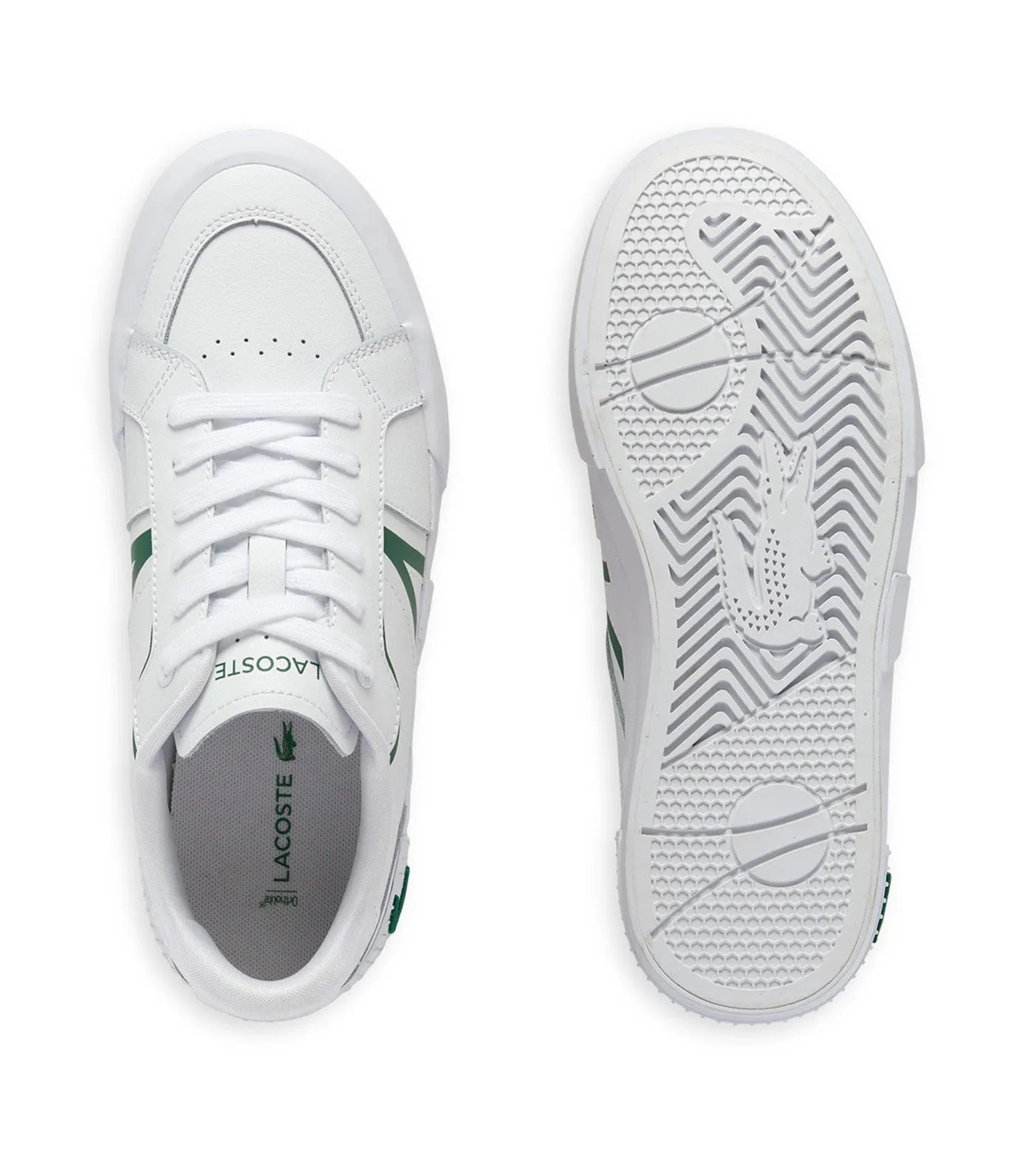 Women's L004 Contrasted Leather Trainers White/Green