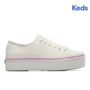 Women's Triple Up Canvas Foxing Stripe White/Lilac (WF67004)