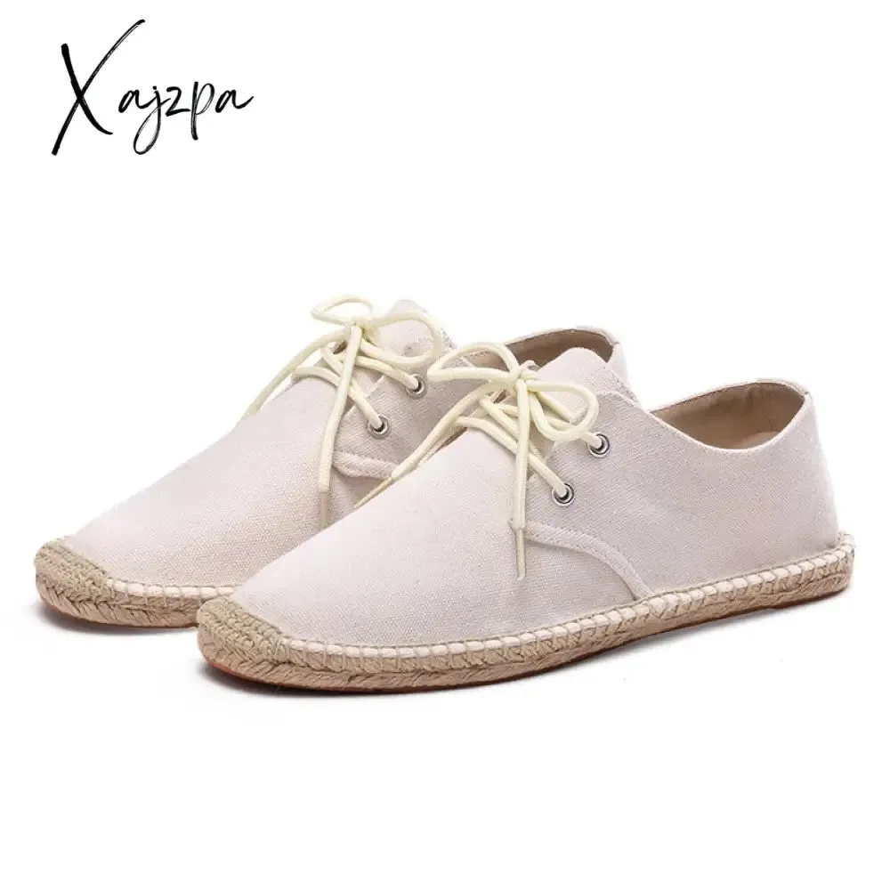 Xajzpa - Men's Hemp Insole Black and White Summer Fisherman's Casual Shoes National Style Men's Hemp Soled Shoes Flat Soled Shoes